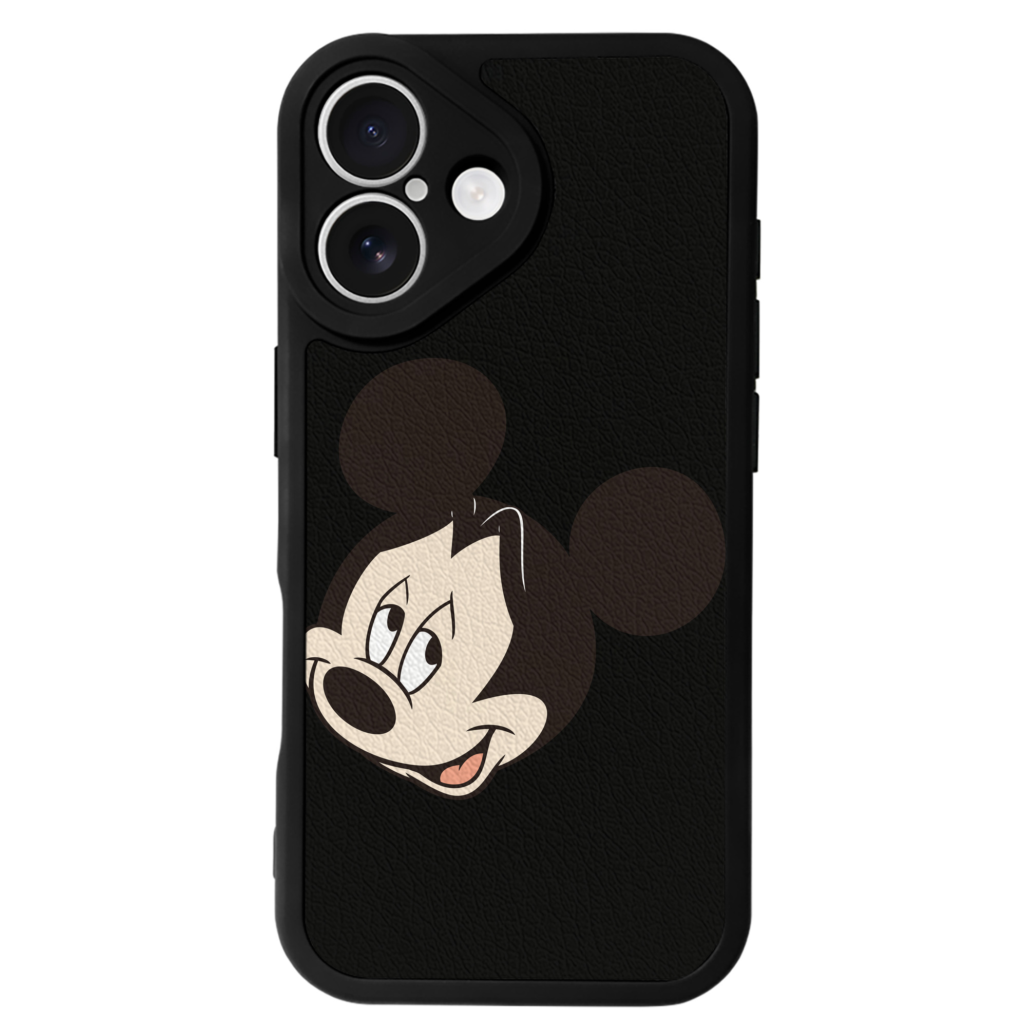 （画像用） ミッキーマウス Mickey Mouse 【iPhone 16シリーズ対応】シリコンスマホケース（レザー調） 材質：シリコン
